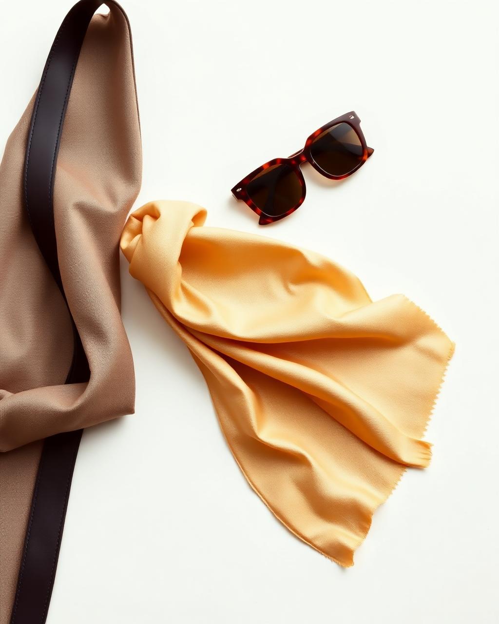 Foulard en soie et lunettes