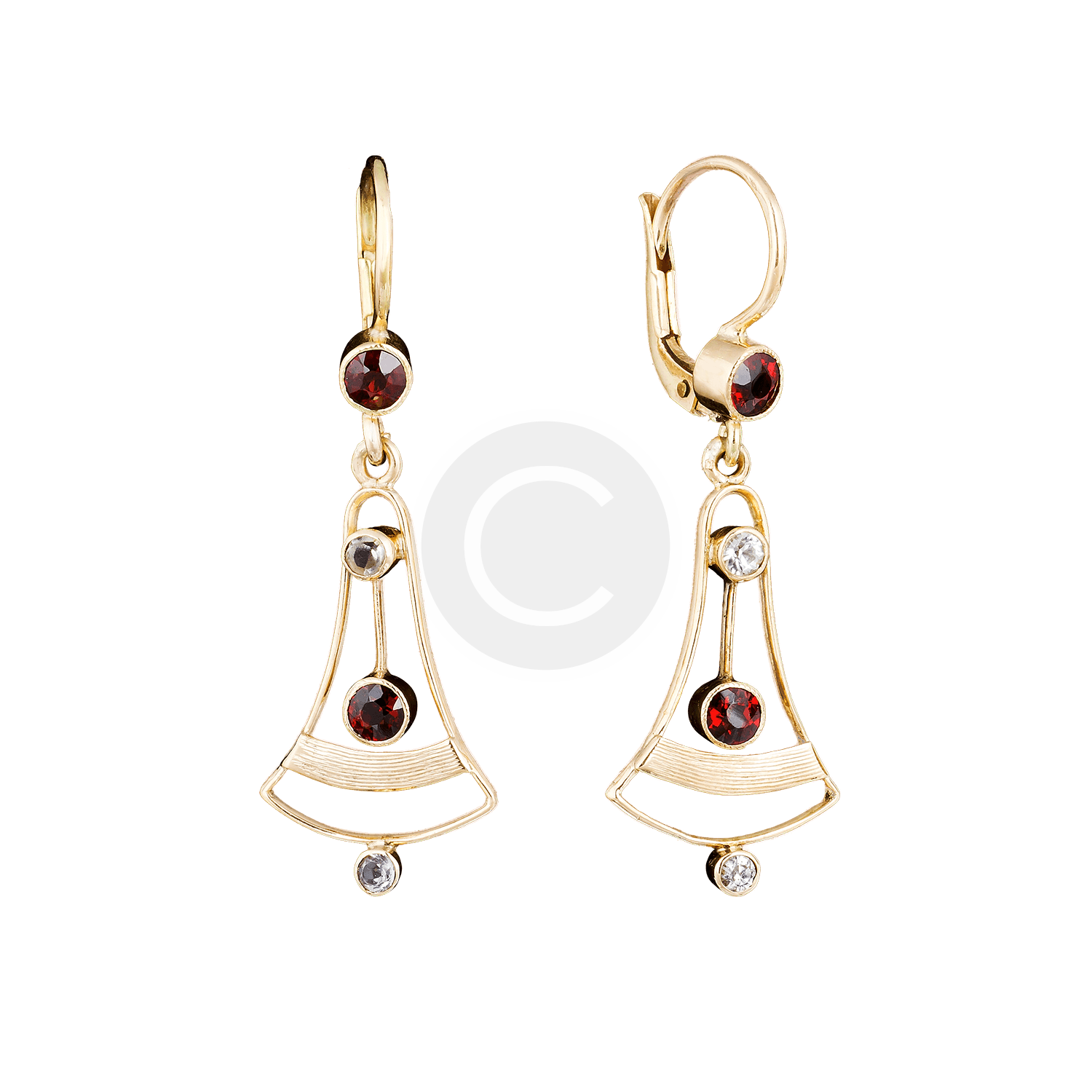 Goldplated Crystal Flower Leverback Earrings